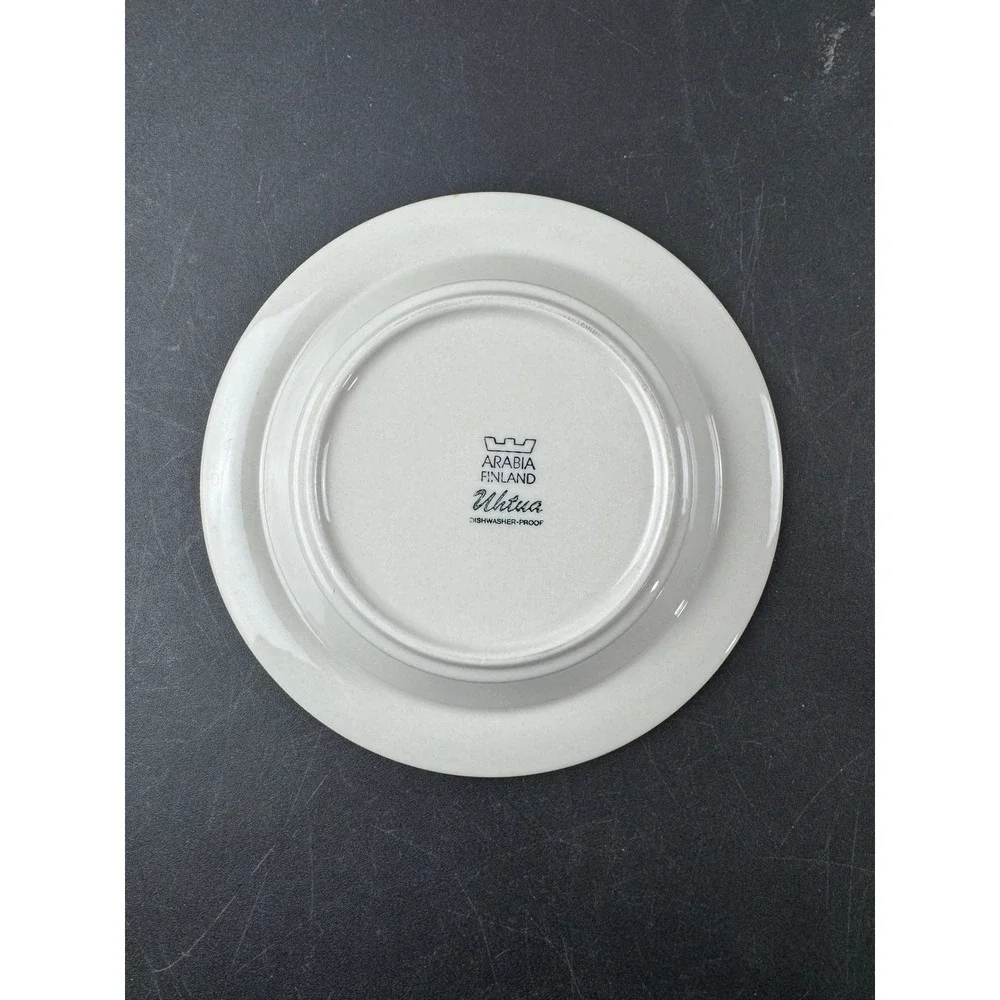 Arabia Finland Uhtua Rimmed Soup Bowl Inkeri Leivo Blue Beige Stripe‎ 7.75